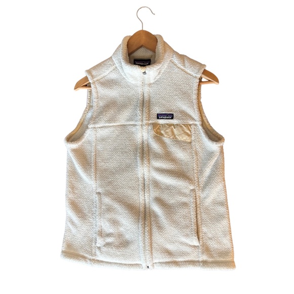 Patagonia Women’s Retool Fleece Vest Ivory White Size L - Picture 1 of 4